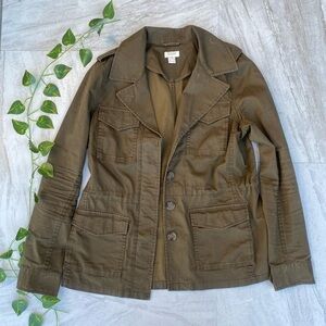 J Crew Jacket Coat SMALL Flattering Brown Classic versatile Neutral style a8974